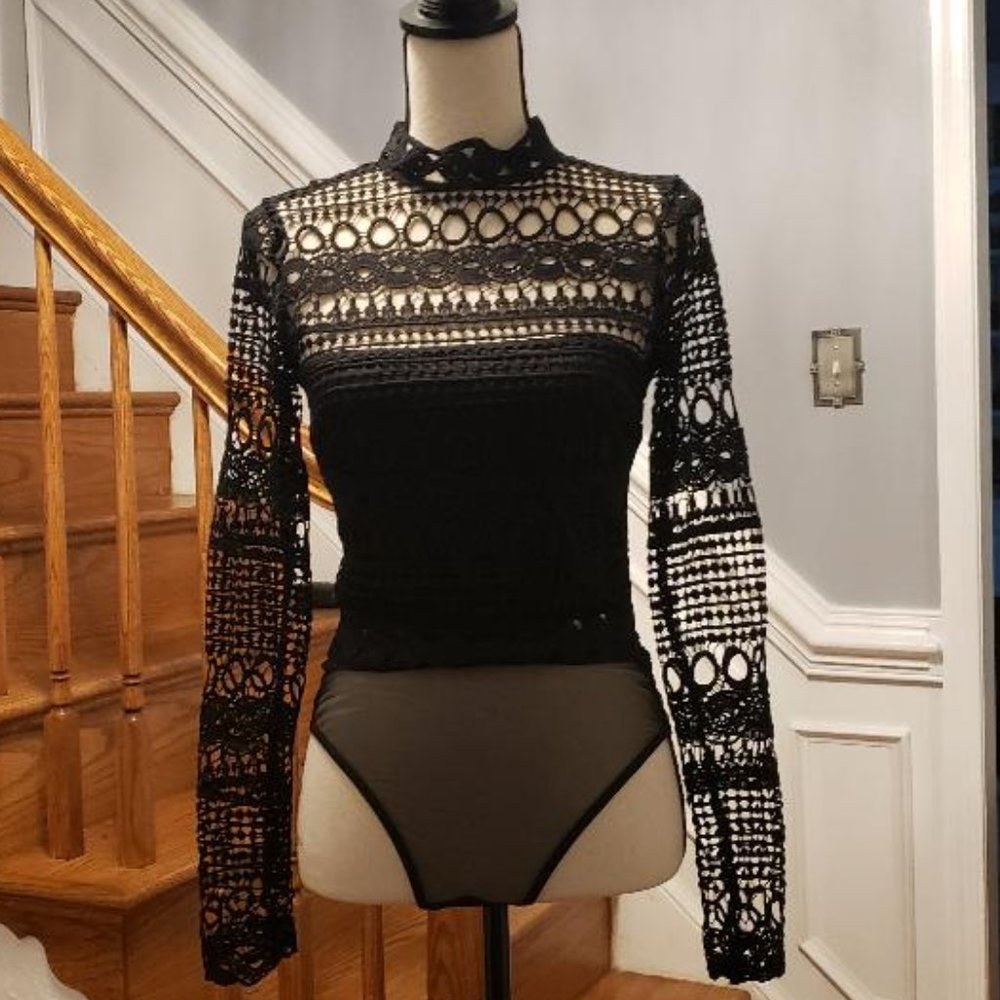 Sexy  Long Sleeve Lace Bodysuit